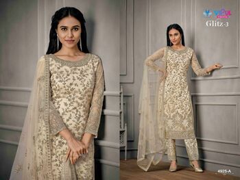 VIPUL GLITZ VOL 3 BUTTERFLY NET PAKISTANI SALWAR SUITS