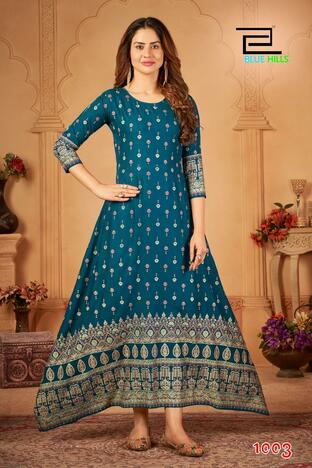 BLUE HILLS WALKWAY VOL 45 GOWN STYLE KURTIS ONLINE SUPPLIER 