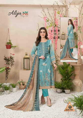 KEVAL FAB ALIJA NX COTTON KARACHI PRINTED SUITS WHOLESALER