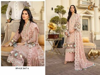 G ZAHRA D.NO 2617 A TO 2617 E PAKISTANI GEORGETTE EMBROIDERY SUITS