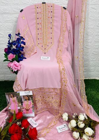 SERENE S 88 FOUX GEORGETTE PAKISTANI SUITS NEW CATALOGUE