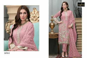 RAWAYAT AGHANOOR VOL 3 FOUX GEORGETTE EMBROIDERTY PAKISTANI SUITS