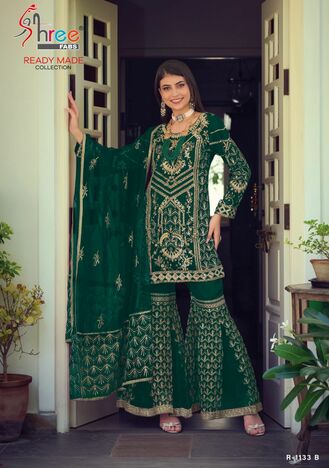 SHREE FABS SR 1133 ORGANZA READYMADE PAKISTANI SUITS SURAT