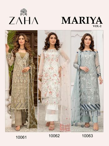 ZAHA MARIYA VOL 2 GEORGETTE WITH HEAVY EMBROIDEREY SUITS