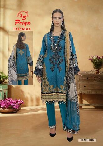 JS PRIYA FALSAFAA RAYON PRINTED KARACHI SUITS AT BEST PRICE