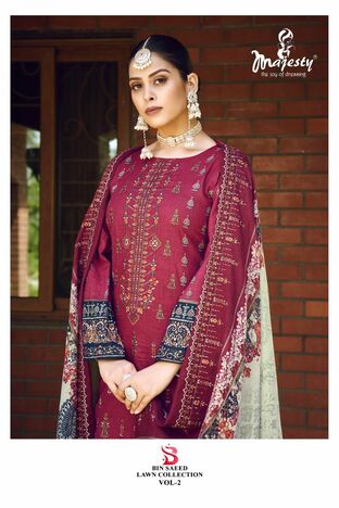 MAJESTY BIN SAEED LAWN COLLECTION VOL 2 EMBROIDERY PAKISTANI SUITS