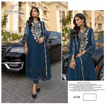 HOOR TEX H 15 FOUX GEORGETTE SALWAR KAMEEZ AT SURAT