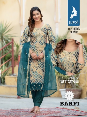 KAYA BARFI KURTI PANT WITH DUPATTA NEW CATALOGUE