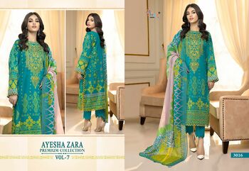 SHREE FABS AYESHA ZARA PREMIUM COLLECTION VOL 7 3016 TO 3019 SERIES PAKISTANI SUITS