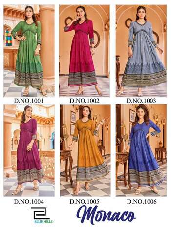 BLUE HILLS MONACO ALIA STYLE LONG KURTIS ONLINE SUPPLIER 