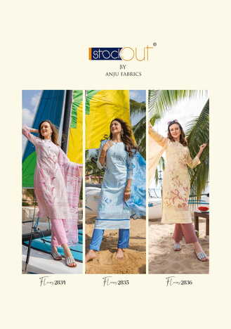 ANJU FABRICS FLAIRS KURTI PANT WITH DUPATTA LATEST CATALOGUE