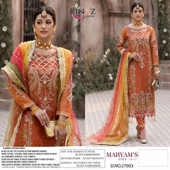 RINAZ FASHION MARYAMâ€™S GOLD VOL 17 PAKISTANI SUITS LATEST CATALOGUE 2022