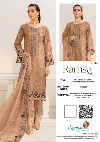 SANIYA TRENDZ RAMSHA VOL 23 GEORGETTE PAKISTANI SUITS