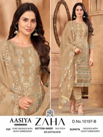 ZAHA AASIYA 10197 SERIES ORGANZA EMBROIDERY PAKISTANI SUITS