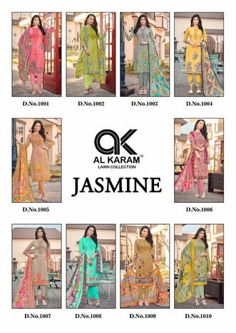 AL KARAM JASMINE LAWN COTTON PRINTED KARACHI SUITS