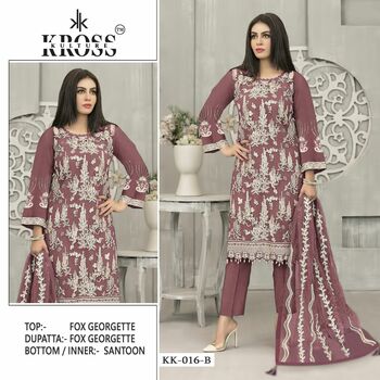 KROSS KULTURE KK 16 FOUX GEORGETTE EMBROIDERY PAKISTANI SUITS