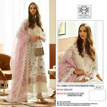 MUSHQ COTTON EMBROIDERY PAKISTANI SUITS WHOLESALER SURAT