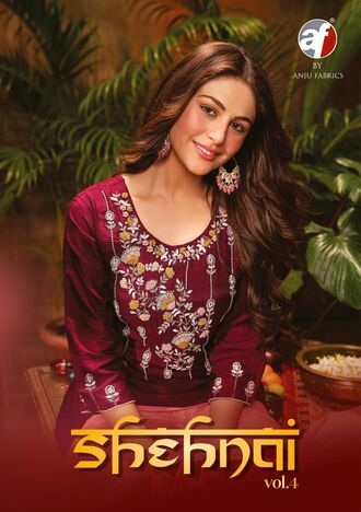 ANJU FABRICS SHEHNAI VOL 4 VISCOSE SILK HANDWORK LATEST 3 PCS COLLECTION