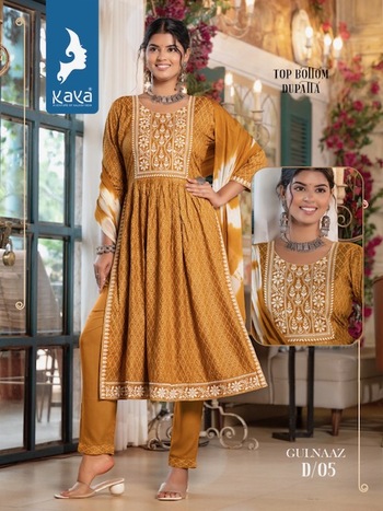 KAYA GULNAAZ NYRA CUT KURTIS 3PCS SETS LATEST CATALOGUE