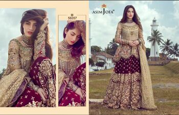 ASIM JOFA D 56057 PAKISTANI SUITS IN SINGLES