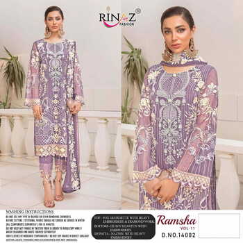 RINAZ RAMSHA VOL 11 PAKISTANI SUITS WHOLESALER SURAT