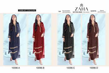 ZAHA 10096 HIT COLOURS GEORGETTE EMBROIDERED PAKISTANI SUITS