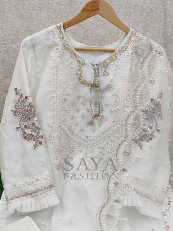 SAYA FASHION R 003 READYMADE ORGANZA PAKISTANI SUITS WHOLESALER