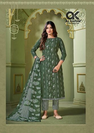 AL KARAM CHARIZMA SIGNATURE PRINTS COTTON KARACHI SUITS AT SURAT