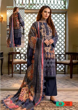 KEVAL FAB SOBIA NAZIR LUXURY VOL 7 COTTON KARACHI PRINTED SUITS SURAT