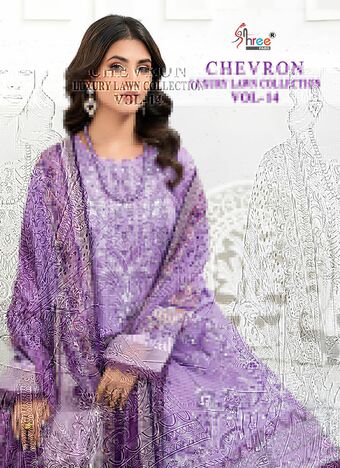 SHREE FABS CHEVRON LUXURY LAWN COLLECTION VOL 14 PAKISTANI SUITS SURAT