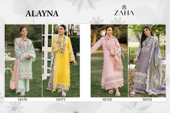 ZAHA ALAYNA CAMBRIC COTTON EMBROIDERY PAKISTANI SUITS CATALOGUE