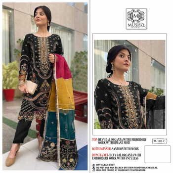 MUSHQ M 183 ORGANZA EMBROIDERY PAKISTANI SUITS BY SHRADDHA