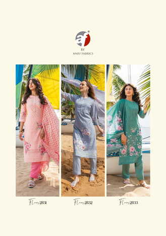 ANJU FABRICS FLAIRS KURTI PANT WITH DUPATTA LATEST CATALOGUE