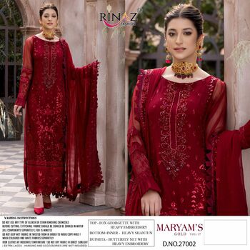 RINAZ FASHION MARYAMâ€™S GOLD VOL 17 PAKISTANI SUITS LATEST CATALOGUE 2022