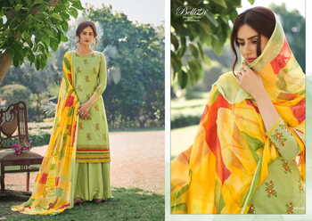 BELLIZA AMOGH COTTON PRINTED MIRROR HANDWORK SUITS