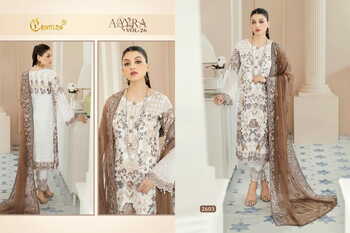 COSMOS AAYRA VOL 26 FOUX GEORGETTE PAKISTANI SUITS CATALOGUE