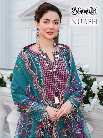 NOOR NUREH GEORGETTE PAKISTANI SUITS LATEST CATALOGUE