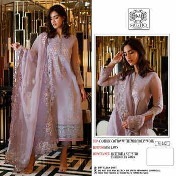 MUSHQ COTTON EMBROIDERY PAKISTANI SUITS WHOLESALER SURAT