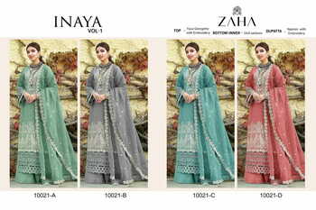 ZAHA INAYA VOL 1 GEORGETTE PAKISTANI SUITS LATEST CATALOGUE