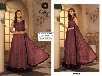 VS FASHION D.NO 1073 PAKISTANI HEAVY SUITS SUPPLIER SURAT