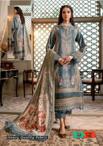 KEVAL FAB SOBIA NAZIR LUXURY VOL 7 COTTON KARACHI PRINTED SUITS SURAT