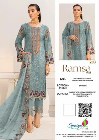 SANIYA TRENDZ RAMSHA VOL 23 GEORGETTE PAKISTANI SUITS