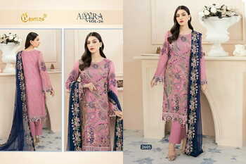 COSMOS AAYRA VOL 26 FOUX GEORGETTE PAKISTANI SUITS CATALOGUE