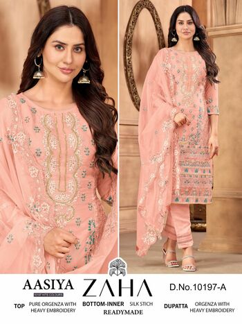 ZAHA AASIYA 10197 SERIES ORGANZA EMBROIDERY PAKISTANI SUITS