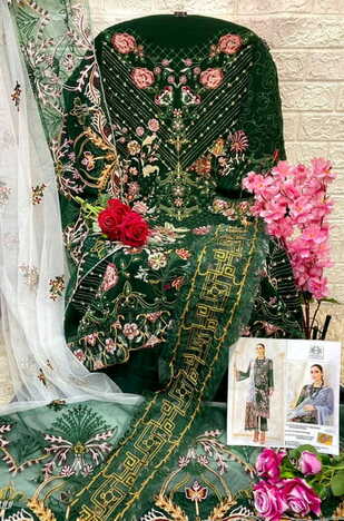 MUSHQ M 257 FOUX GEORGETTE PAKISTANI SUITS SUPPLIER SURAT