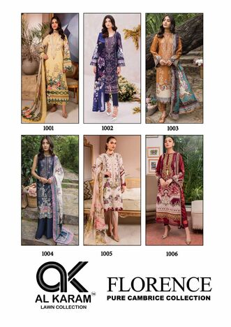 AL KARAM FLORENCE DESIGNER KARACHI SUITS WHOLESALE PRICE