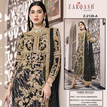 ZARQASH ZIAAZ Z 2028 NET WITH EMBROIDER SALWAR KAMEEZ