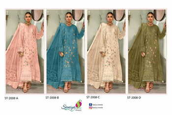 SANIYA TRENDZ ST 2008 ORGANZA EMBROIDERY PAKISTANI SUITS