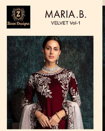 ZIAAZ DESIGNS MARIA B VELVET VOL 1 PAKISTANI VELVET SUITS LATEST COLLECTION 2021