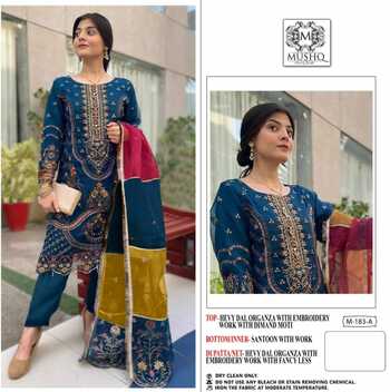 MUSHQ M 183 ORGANZA EMBROIDERY PAKISTANI SUITS BY SHRADDHA